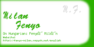 milan fenyo business card